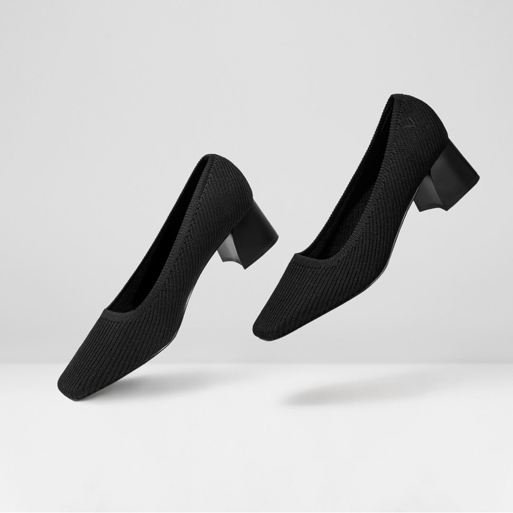 NIB Vivaia Melody 2.0 Sz 10 41.5 Square-Toe Black Heels - Picture 7 of 16